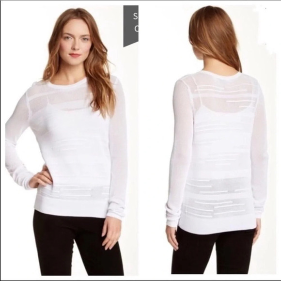 Vince mesh inset crewneck sweater black 5494 - Picture 2 of 10